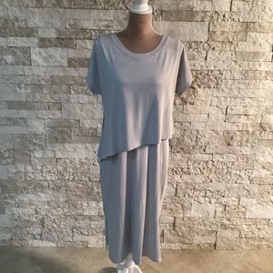 Soft Surroundings Mykonos Dress in the Pearl Blue Color